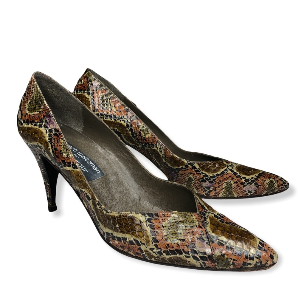 Stuart Weiztman for Mr Seymour Snake Heels Womens Size 8.5